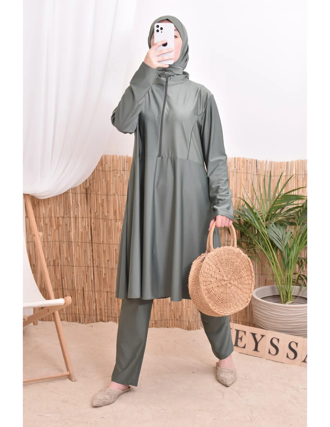 Burkini femme POLYNESIE Kaki - Image 1