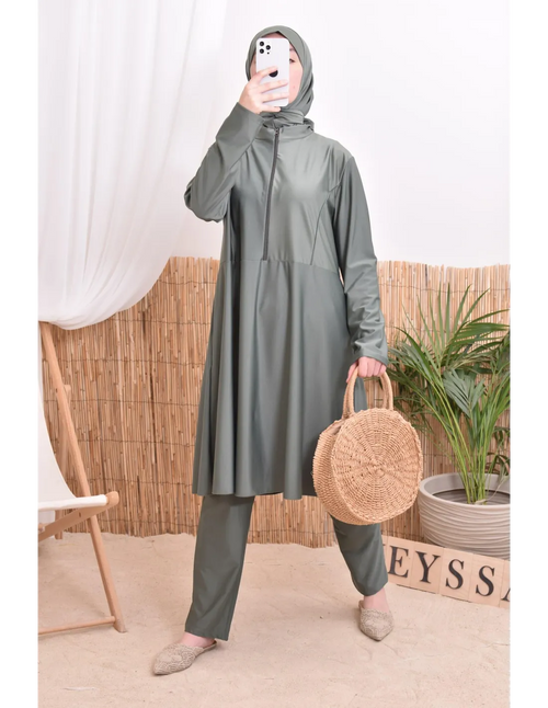 Burkini femme POLYNESIE Kaki - Image 1