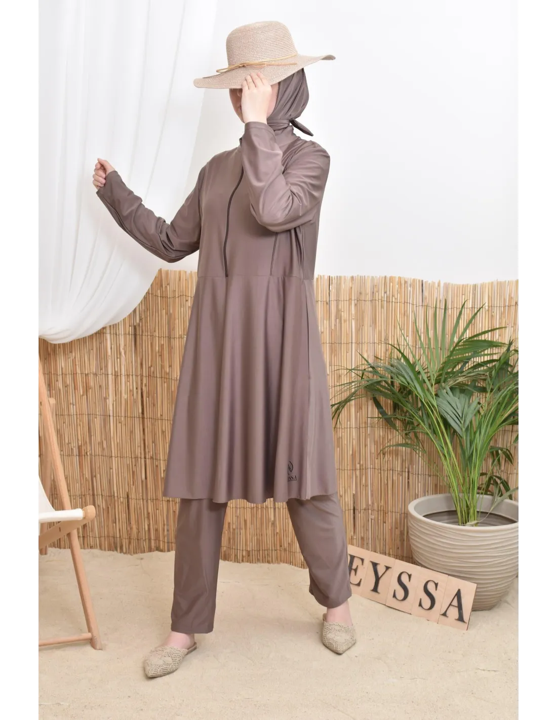 Burkini femme POLYNESIE Taupe foncé - Image 4