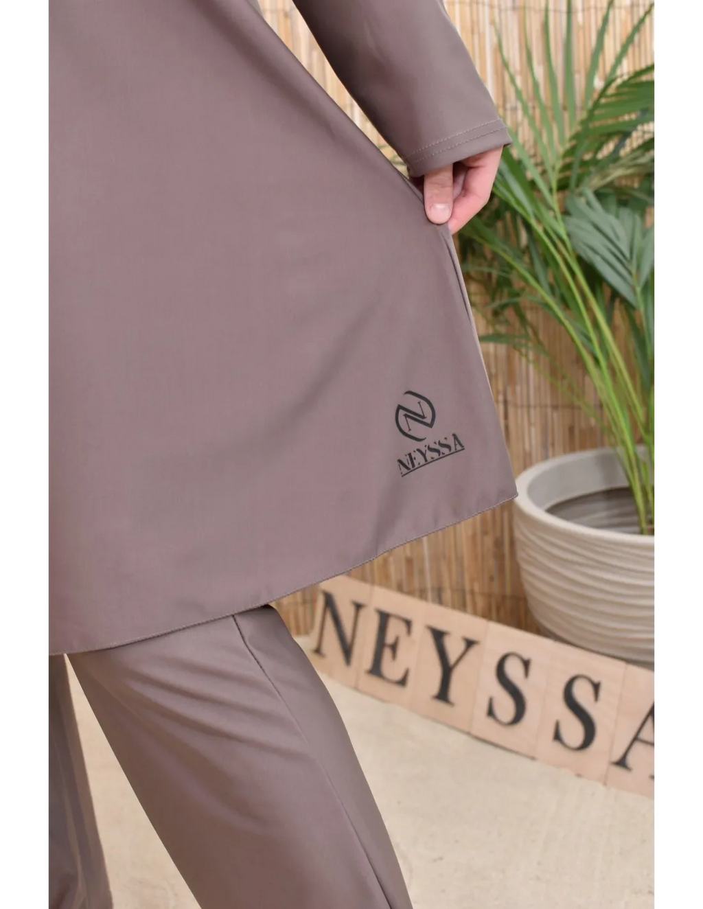 Burkini femme POLYNESIE Taupe foncé - Image 6