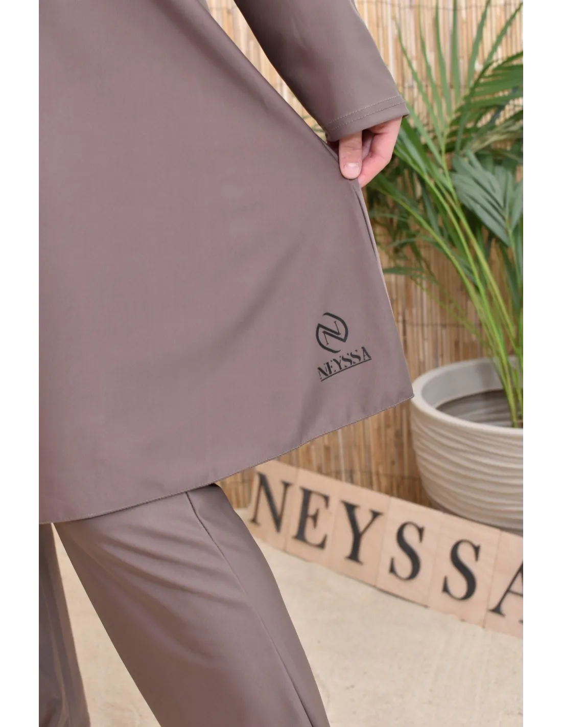 Burkini femme POLYNESIE Taupe foncé - Image 6