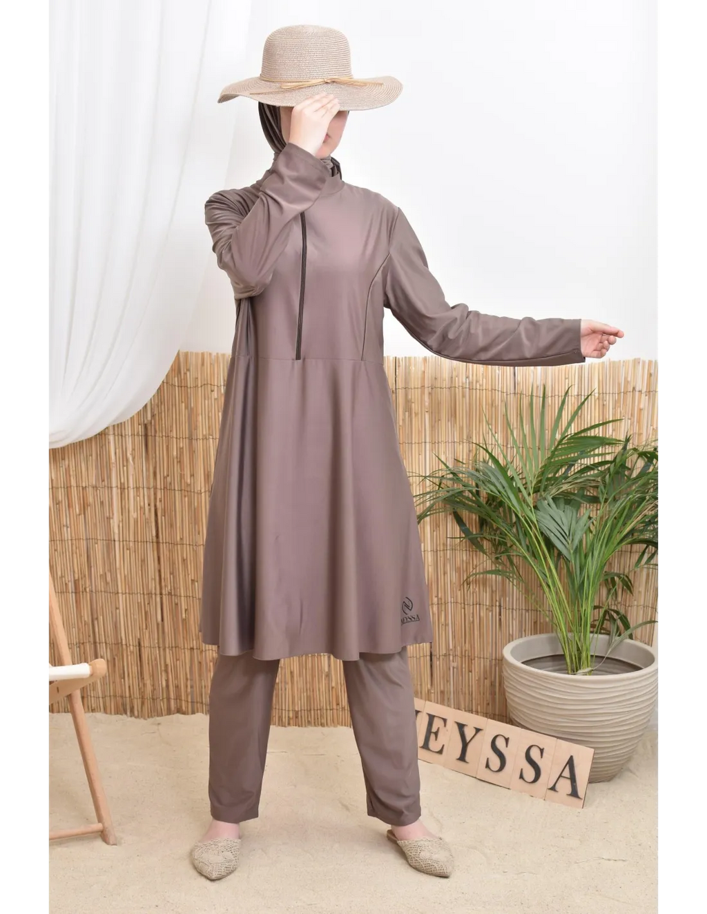 Burkini femme POLYNESIE Taupe foncé - Image 7
