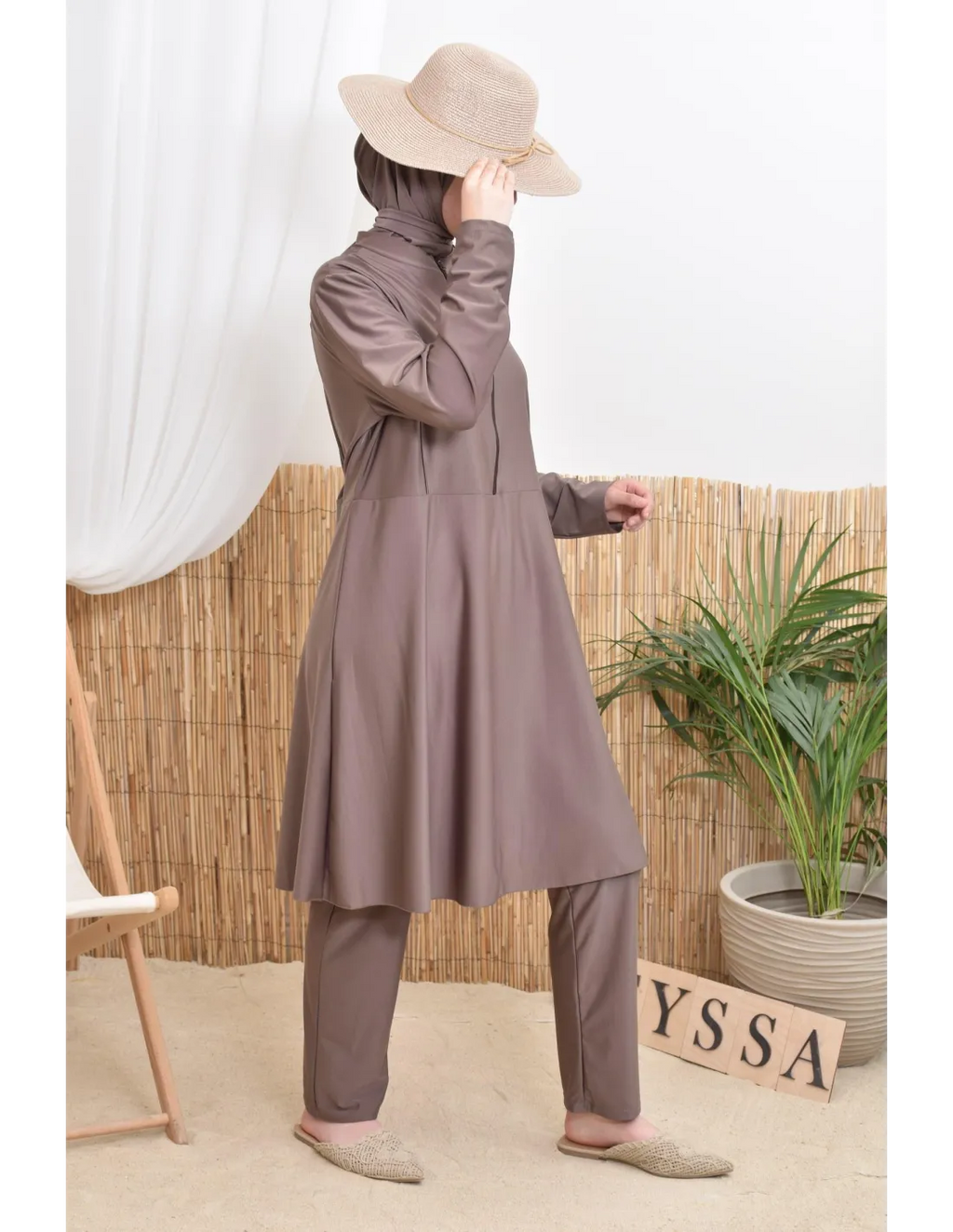 Burkini femme POLYNESIE Taupe foncé - Image 8