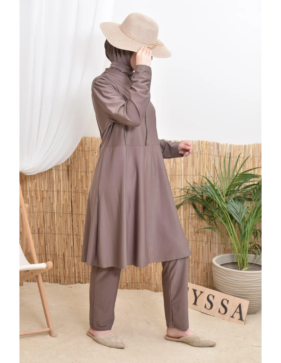 Burkini femme POLYNESIE Taupe foncé - Image 8