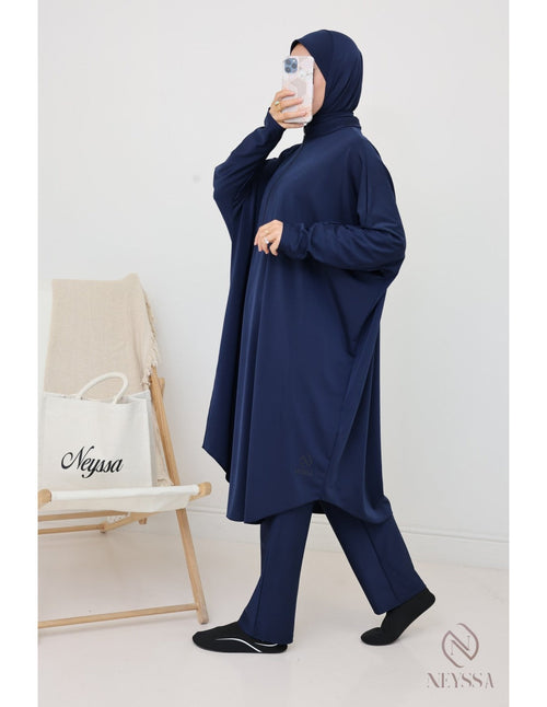 Burkini grande taille papillon Lumpur Bleu nuit - Image 1