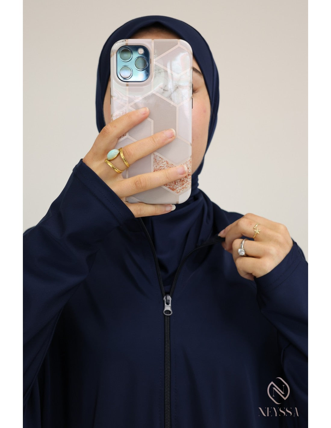 Burkini grande taille papillon Lumpur Bleu nuit - Image 4