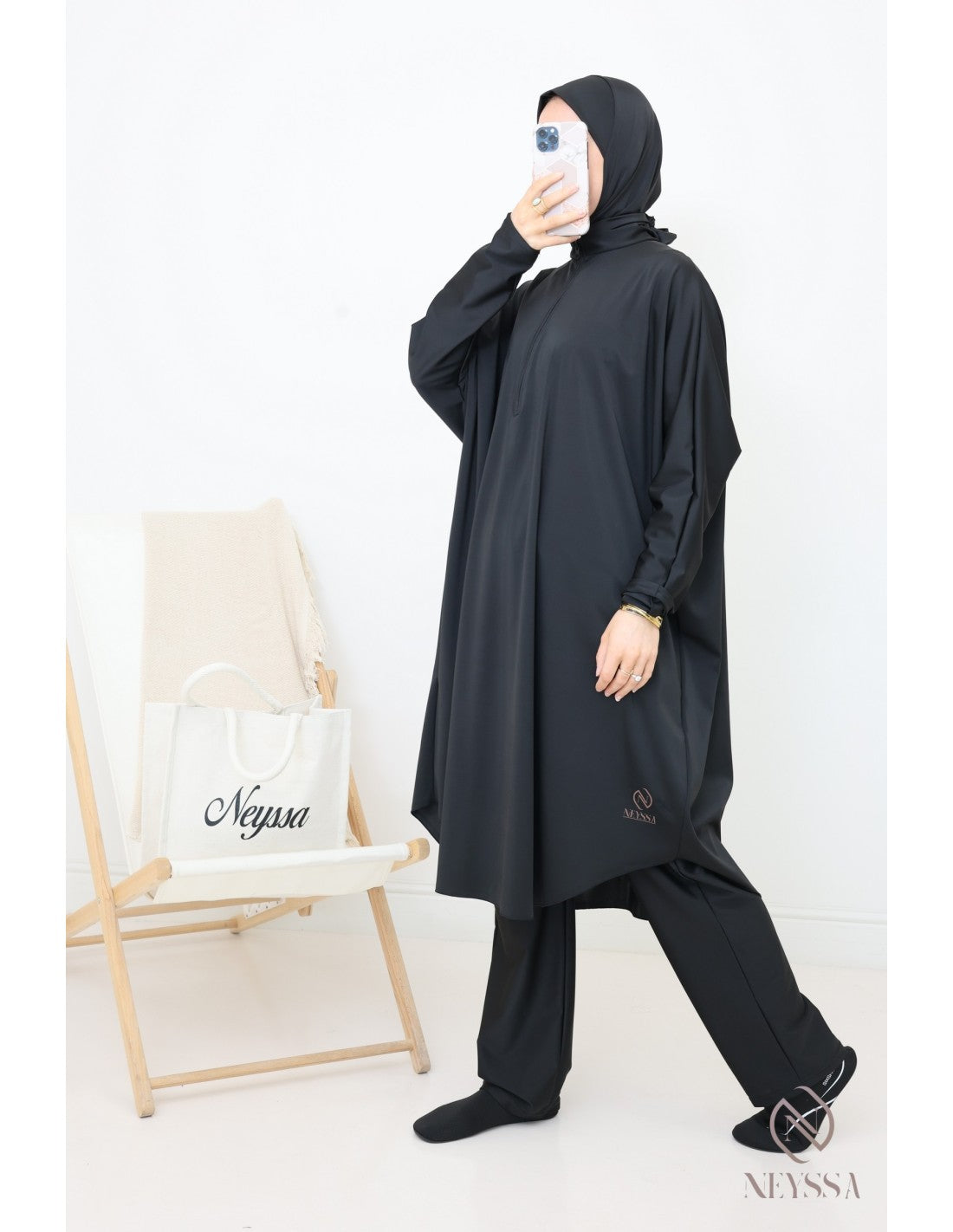 Burkini grande taille papillon Lumpur Noir - Image 3