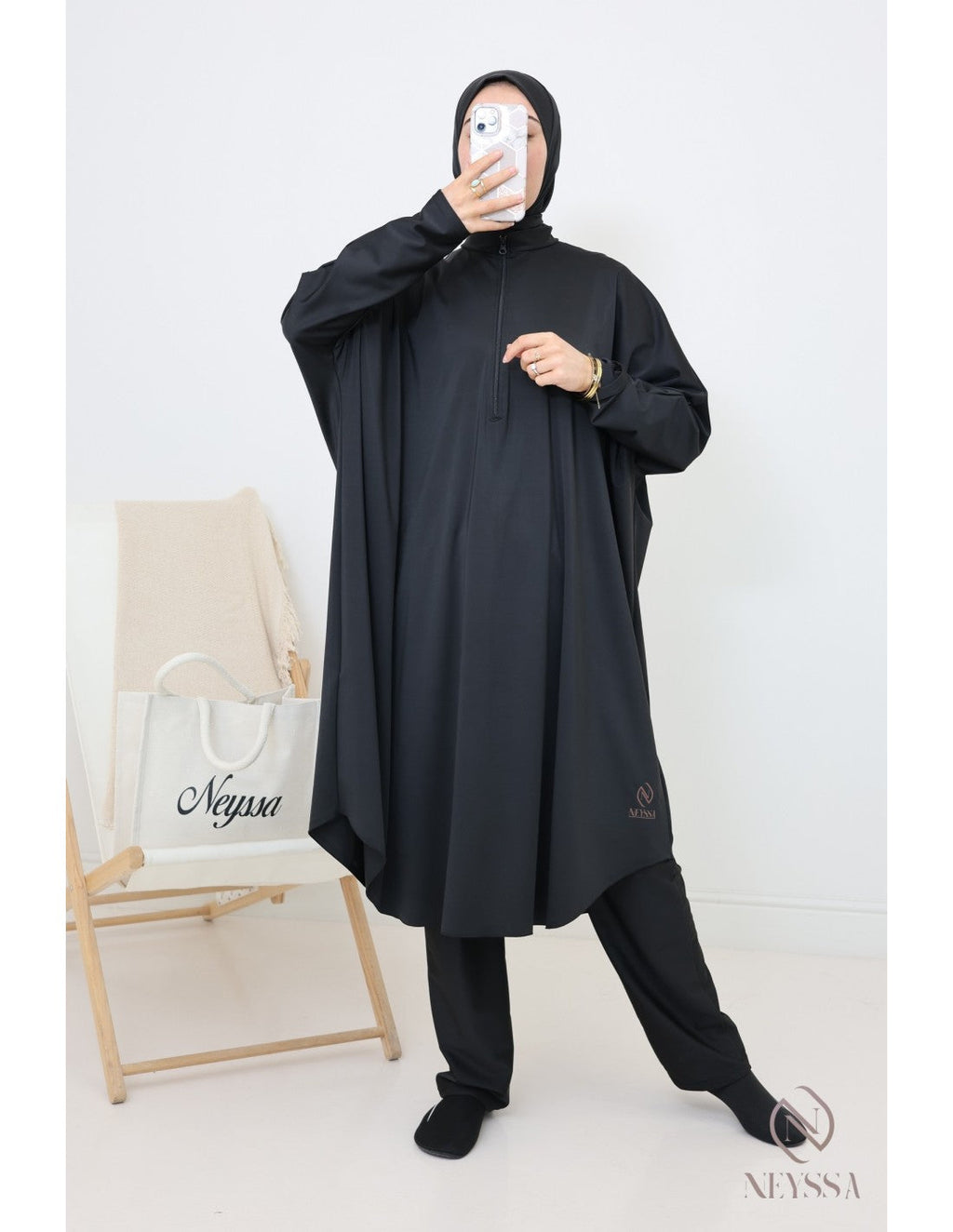 Burkini grande taille papillon Lumpur Noir - Image 4