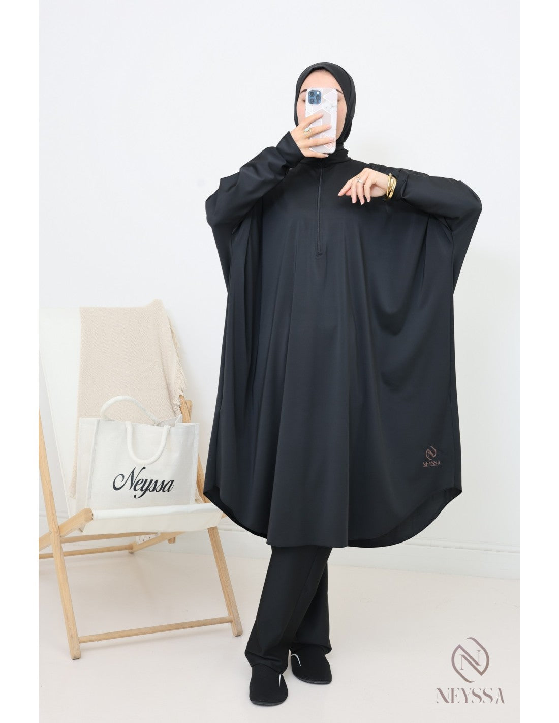 Burkini grande taille papillon Lumpur Noir - Image 5