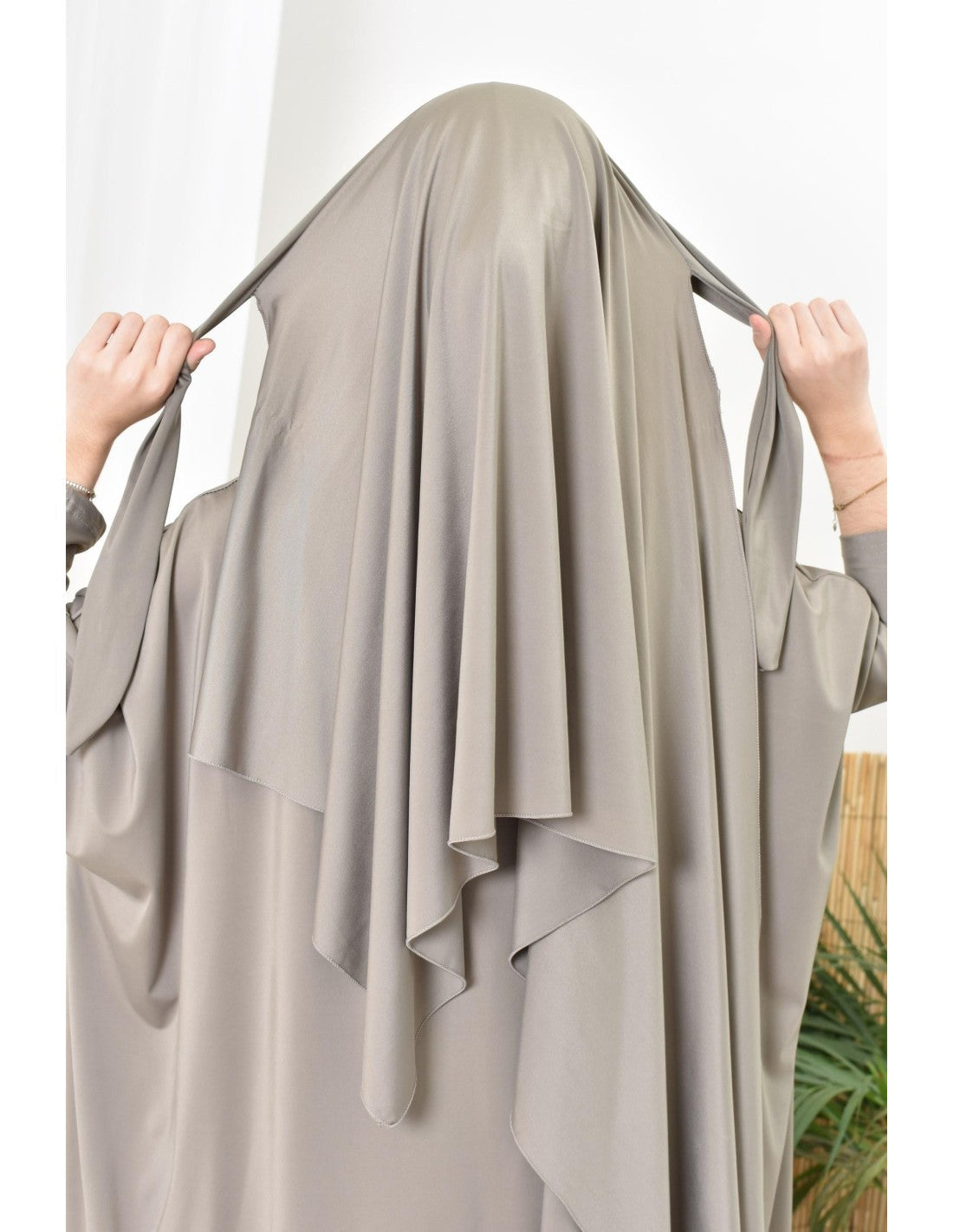 Burkini grande taille papillon RAWAA Taupe - Image 12