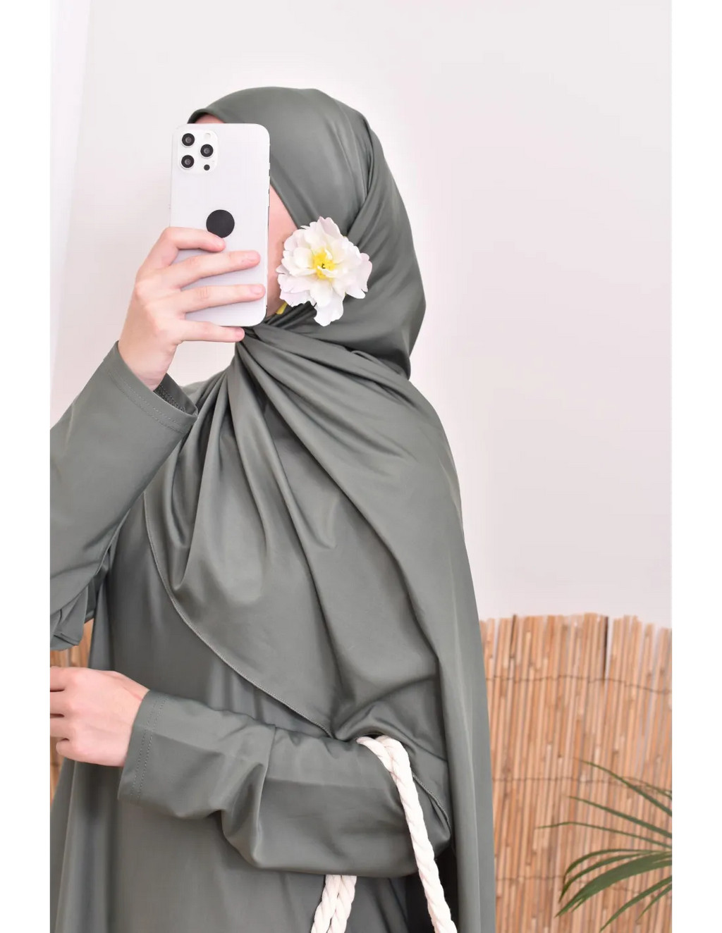 Burkini long avec hijab BAHREIN Kaki - Image 1