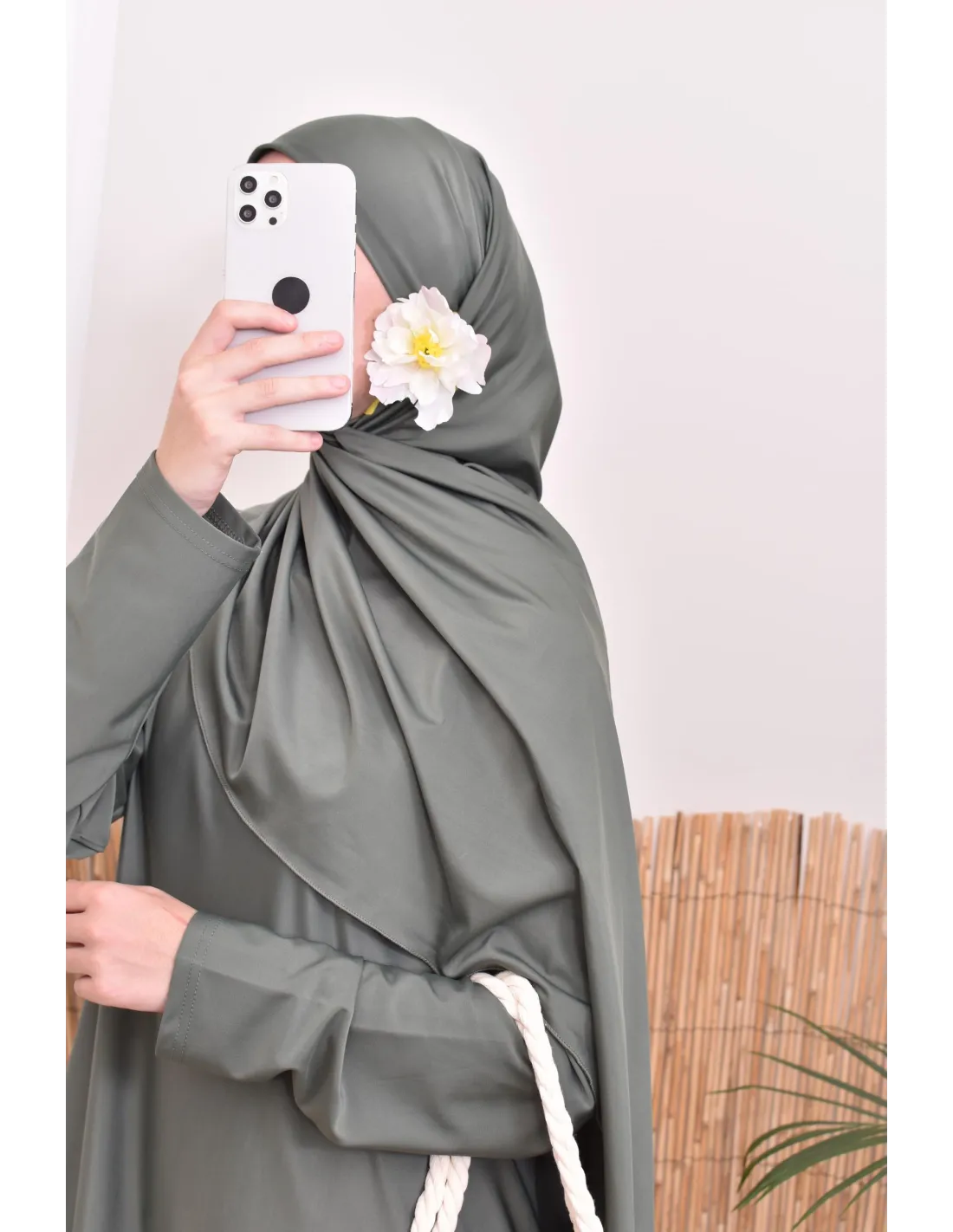 Burkini long avec hijab BAHREIN Kaki - Image 1