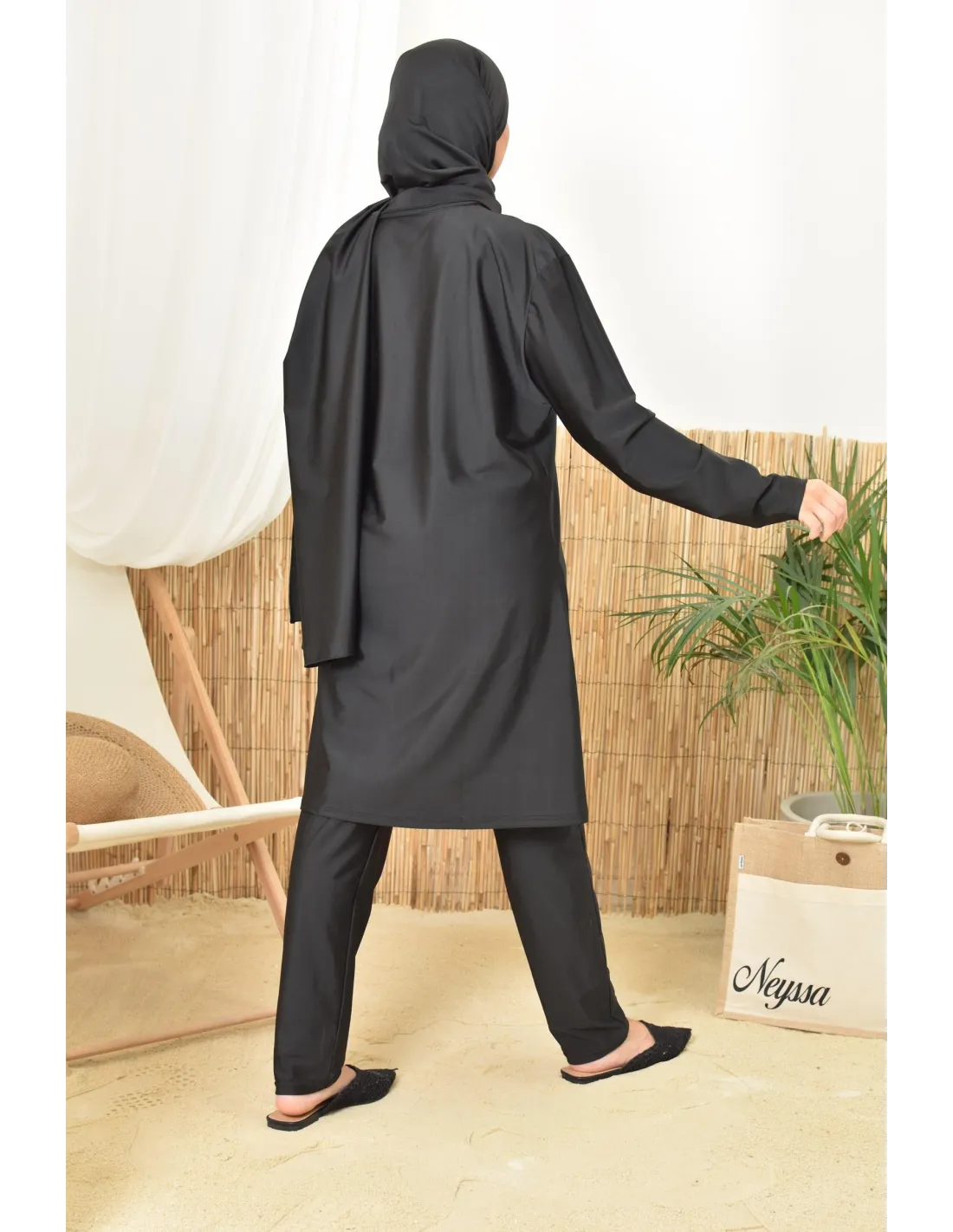 Burkini long hijab à enfiler TWIL Noir - Image 4
