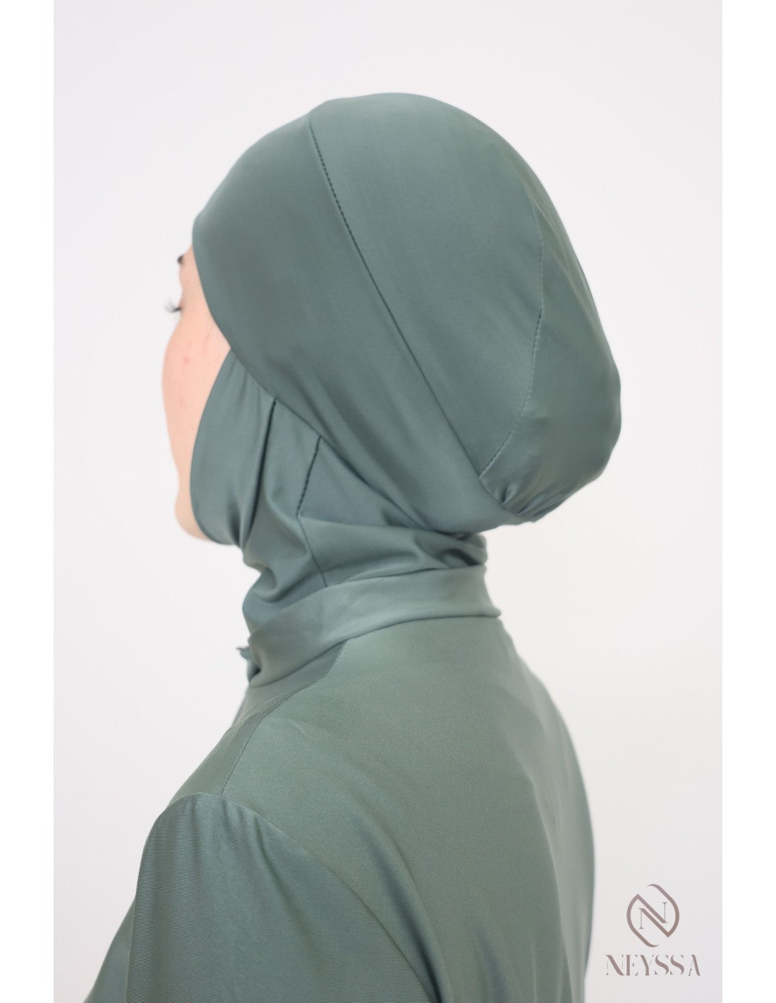 Burkini zip avec paréo DOHA Kaki - Image 9