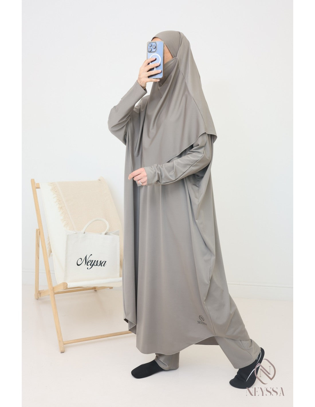 Jilbab de bain Neyssa Taupe V2 - Image 5