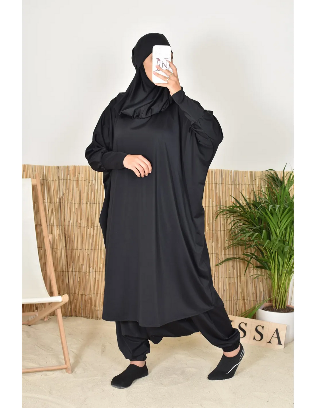 Jilbab de bain burkini Umm Anas Noir - Image 3