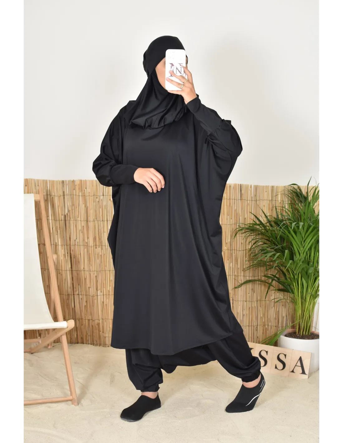Jilbab de bain burkini Umm Anas Noir - Image 3